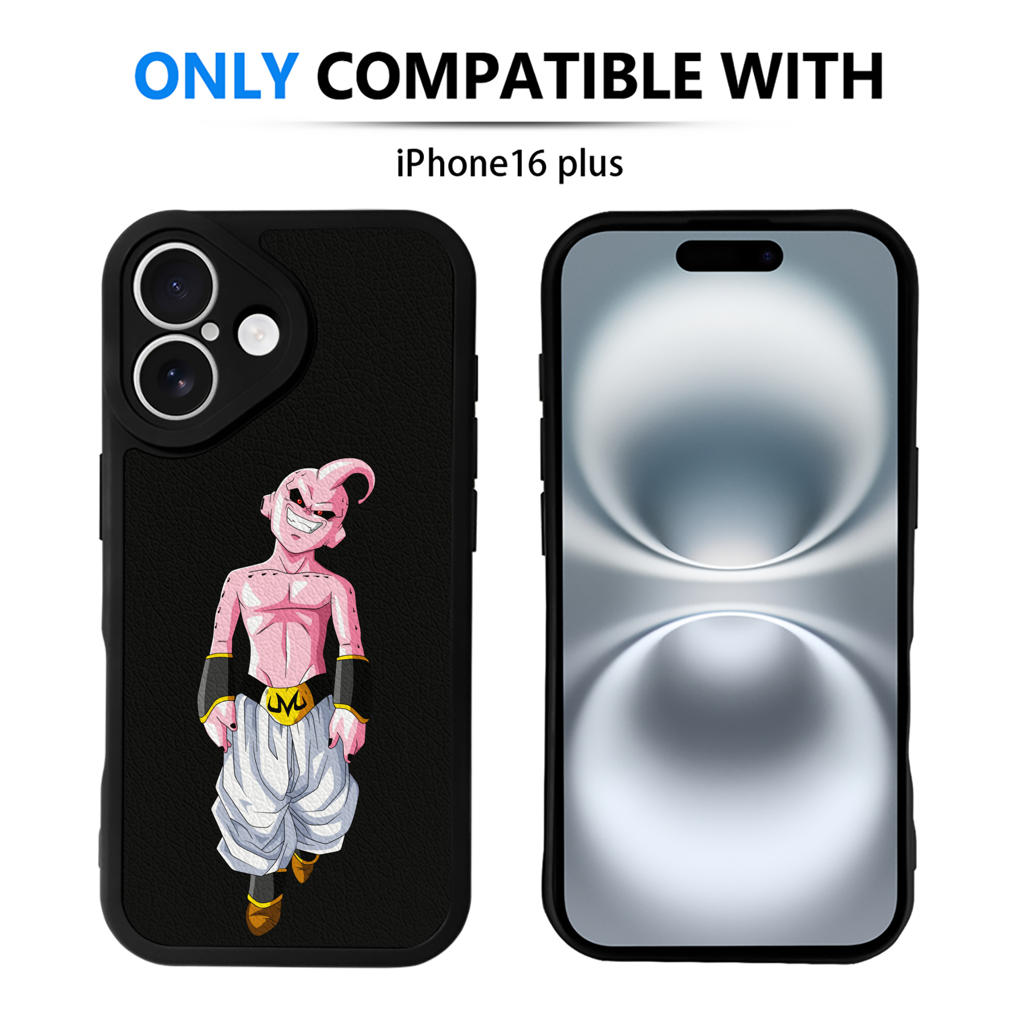 （画像用） ドラゴンボール 魔人ブウ DRAGON BALL Majin Buu 【iPhone 16シリーズ対応】シリコンスマホケース（レザー調） 材質：シリコン